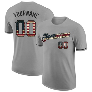 Camiseta de Alto Rendimiento con Diseño de Bandera de Estados Unidos en Gris Acero Vintage, Fabricación Directa al por Mayor - Product Image 2