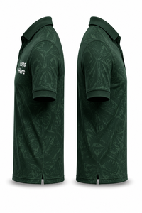 Camisas de Hombre con Logotipo Personalizado, Color Verde Oscuro, Bordadas, 100% Algodón, Manga Corta, Tejido de Punto, Secado Rápido, Estilo Casual - Product Image 4