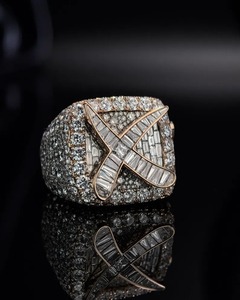 Best Quality Custom Design Diamond Ring Silver Plated Ring for Anniversary Gift with Stones Available At Export Quality - Product Image 1