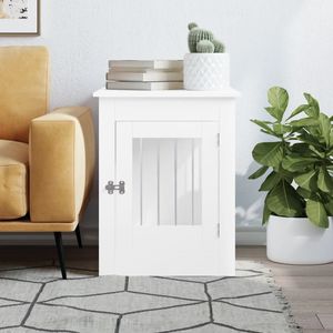 <b>White</b> 21.7"x31.5"x26.8" Engineered Wood Dog <b>Crate</b> Furniture Pet Houses & Furniture - Product Image 3