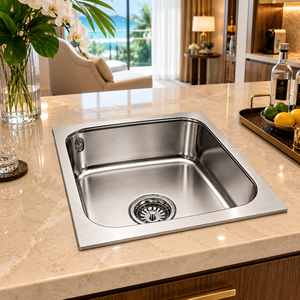 Square Stainless Steel Kitchen Sink Basin Countertop Washing Bowl for Multi Function - Product Image 5