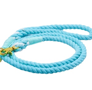 Blue <b>Dog</b> Rope <b>Leash</b> Accessory Customized Colored Cotton Rope Handmade <b>Dog</b> <b>Leash</b> Pet <b>Leash</b> Set - Product Image 1