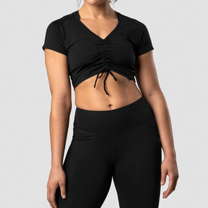 Latest Design Fashion Wear Crop Slim Fit T-Shirt <b>Women's</b> Plain Lightweight 180 Gsm Breathable Seamless Crop <b>Top</b> T-Shirt - Product Image 1