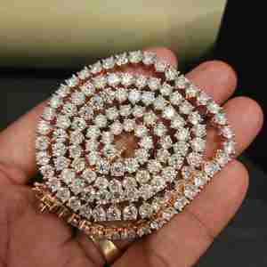 Cadena Cubana de Moda para Joyería Hip Hop Unisex, Plata de Ley 925 con Diamante Cultivado en Laboratorio - Product Image 5