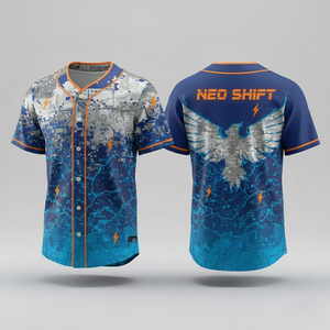 Breathable Sublimated Baseball Jersey Custom Vintage Print Full Button Down Lightweight Baseball <b>Jacket</b> for Men 2026 - Product Image 1