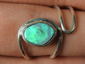 Australian <b>Opal</b> <b>Ring</b> Adjustable-925 Sterling <b>Silver</b>-October Birthstone-<b>Opal</b> Doublets-Handmade Jewelry-Gift For Her-MS - Product Image 3