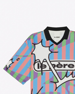 T-shirt de sport streetwear multicolore à motif graphique abstrait, design artistique, vente en gros OEM - Product Image 4