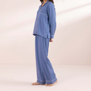 Ensemble de pyjama pour femmes avec logo personnalisé, en coton imprimé, respirant, à séchage rapide, avec taille élastique, robe de nuit pour femmes - Product Image 3