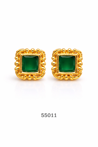 Boucles d'oreilles élégantes ovales en corail taille Asscher plaquées platine/or pour un usage quotidien et pour les occasions spéciales - Product Image 4