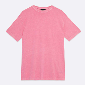 Womens Relaxed Jersey Short Sleeve T-Shirt Top Trending 100% Airlume Combed and <b>Ring</b> Spun Cotton 32 Single 4.2 oz Charity Pink - Product Image 6