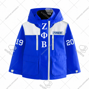 Zeta Phi Beta Ready To Ship Windbreaker <b>Jacket</b> High Quality Hooded Windcheater <b>Jacket</b> Varsity <b>Packable</b> Shell <b>Jacket</b> - Product Image 1