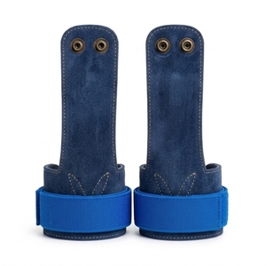 Correas de Soporte para Muñeca de Cuero ANAX SPORTS con Cierre de Gancho y Bucle para Levantamiento de Pesas y Entrenamiento de Fuerza, Color Azul - Product Image 4