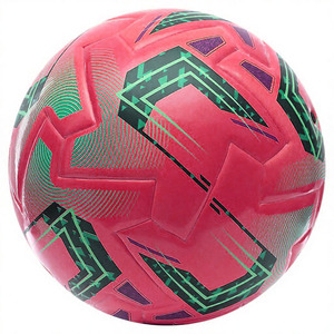 Ballon de football bleu avec impression sérigraphique à motifs géométriques, style populaire - Product Image 3