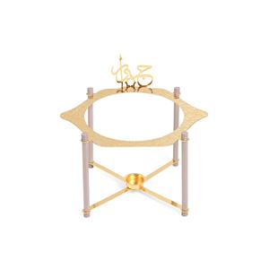 Plat de service élégant en verre d'inspiration arabe avec support métallique, conçu pour apporter sophistication et charme traditionnel à la table. - Product Image 4