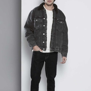 Men's Fashion <b>Denim</b> Jacket Long Sleeve Button Closure Soft Cotton Blend Comfortable Casual Everyday Wear <b>Coat</b> - Product Image 1