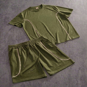 Traje de Pantalones Cortos de Algodón Suave para Hombre de Jacquard Enterprises, Camisa Transpirable con Pantalones Cortos con Cordón, Perfecto para Clima Cálido - Product Image 2