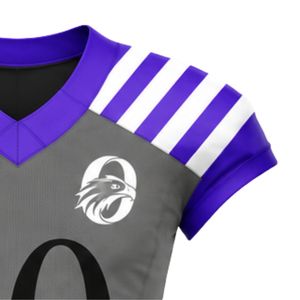 Maillot de football américain violet-gris à manches courtes – Tenue de sport professionnelle pour les entraînements et les performances d'équipe le jour du match - Product Image 4