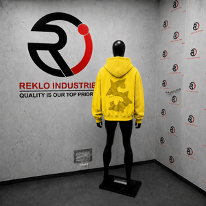 NOUVEAU SWEATSHIRT JAUNE DE QUALITÉ POUR HOMME, IMPRIMÉ EN RELIÈVE, ZIPPÉ, SURTAILLE, EN TISSU FRENCH TERRY, POUR L'AUTOMNE, VÊTEMENT DE QUOTIDIENNE, STYLE STREETWEAR - Product Image 4
