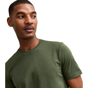 Men's Olive Green Regular Fit Cotton T-Shirt O-Neck Short Sleeve Casual Solid Color Blank Jersey Knitted Design - Product Image 4