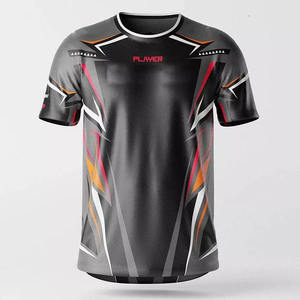 Camiseta Deportiva Sublimada SFIVE 2027 para Hombre, Negra y Gris, Cuello Redondo, Secado Rápido, Ropa Deportiva para Adultos - Product Image 1