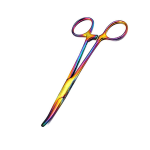 Pinces chirurgicales hémostatiques en acier inoxydable de haute qualité, courbées/droites, avec système de verrouillage à cliquet, 5 pouces - Product Image 6