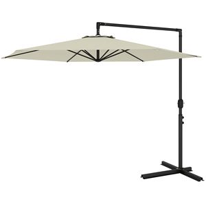 Ombrellone da Patio con Raggio di 3,5m e Base a Croce con Manovella per Uso Esterno - Design Rotondo a Sbalzo - Product Image 1