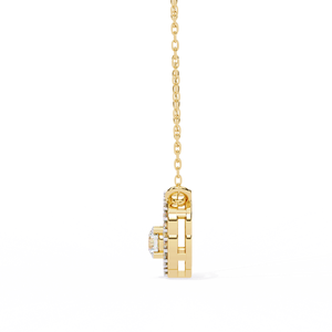 Minimalist 14K <b>Solid</b> <b>Gold</b> Round Cut Set Lab Diamond Solitaire <b>Pendant</b> Necklace for Women Party Gift - Product Image 3