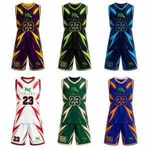 Ensemble d'uniformes de basketball personnalisés pour hommes, motif éclat de soleil, maillot et short en mesh par sublimation, tenue de sport d'équipe, équipement de match, vente OEM - Product Image 6