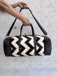 Sac de voyage en cuir de vachette véritable fait main, unisexe, multi-usages, grande taille, sac de sport – Offre exceptionnelle - Product Image 3