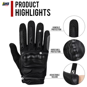 Gants de moto OEM hiver à doigts complets pour hommes et femmes, isolés thermiquement, respirants, avec protection rigide des articulations, compatibles écran tactile, fermeture auto-agrippante, BMX - Product Image 3