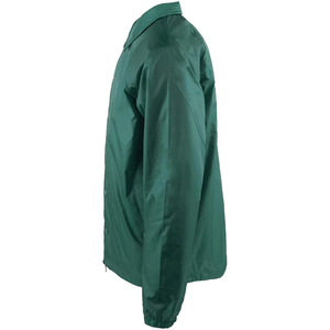 Men's Green Solid Color Button Closure Polyester Windproof Jacket Turn-down Collar Casual Wear Regular Fit <b>Coach</b> Jacket For Sale - Product Image 2