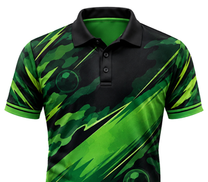 เสื้อโปโลแขนสั้นโพลีเอสเตอร์ถักแบบสั่งทำพิเศษสำหรับ OEM พิมพ์ลายดิจิทัล แห้งเร็ว เหมาะสำหรับการฝึกซ้อมและแข่งขันบิลเลียด - Product Image 3
