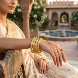 Trendy Multi Layer Crystal Gold Plated Bangle <b>Bracelet</b> for Women Stylish Party Wear Designer Jewelry <b>Set</b> - Product Image 2