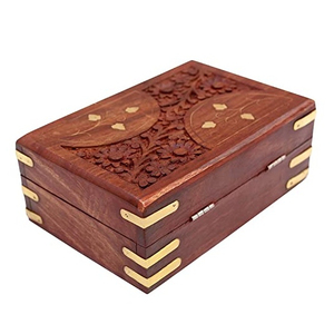 ZNZ CRAFT High Quality Handcrafted Wooden Jewelry <b>Storage</b> <b>Box</b> Carved Design Antique Style Decorative Keepsake <b>Box</b> for Gifts Home - Product Image 1