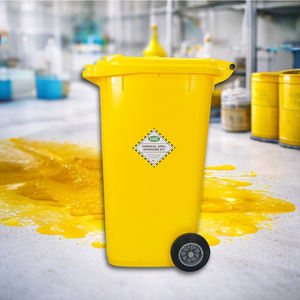 Kit Completo para Derrames Químicos de 240 Litros (63 Galones) con Almohadillas Absorbentes y Calcetines para Materiales Peligrosos en Contenedor con Ruedas de Alta Resistencia para Seguridad en el Lugar de Trabajo - Product Image 4