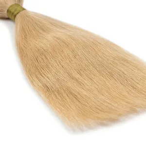 Extensions de cheveux humains Remy en vrac, lisses, blondes, couleur blond clair naturel, pour usage en salon et personnalisation - Product Image 2