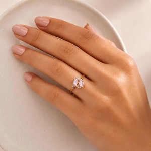 Bague de fiançailles solitaire en or massif 10K 14K 18K certifiée IGI, diamant de laboratoire taille coussin rose, clarté DEF VS VVS - Product Image 5