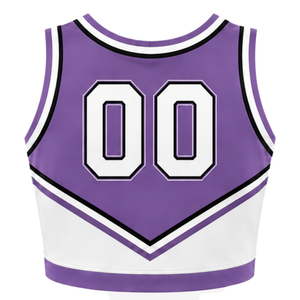 Ensemble d'uniforme de cheerleading violet clair : Crop top et jupe plissée pour compétition de danse d'équipe, tenue de performance sportive - Product Image 4