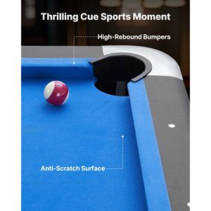 Tavolo da Biliardo Portatile da 7 Piedi con Piedini Regolabili, Tavolo da Gioco Stabile con Porta Stecche e Palline Inclusi - Product Image 3