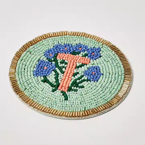Handcrafted Bohemian Art <b>Beaded</b> Cocktail <b>Coasters</b> Reusable Luxury Table Accessory for Dining Table - Product Image 2