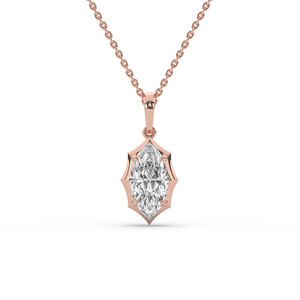 Lab Grown Marquise Brilliant Cut Diamond 14K <b>Solid</b> <b>Gold</b> Women's IGI Certified <b>Pendant</b> - Product Image 6