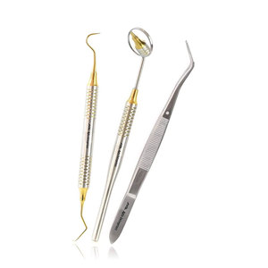 Ensemble d'examen dentaire 3 pièces, kit de diagnostic de base avec étui de stérilisation, manuel professionnel en acier inoxydable - Product Image 4