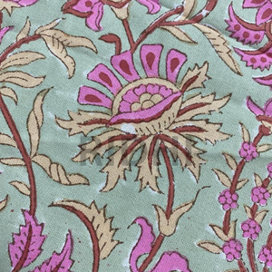 Nouvelle Arrivée 2026 Nappe Ronde Faite Main Vert Sauge Doux Motif Imprimé au Bloc Tendance pour Mariages et Tables Basses - Product Image 5