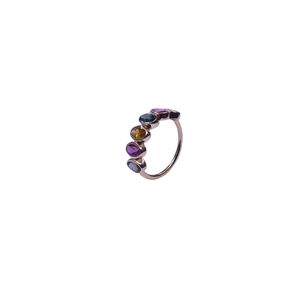 Wedding Wear 925 Sterling Silver <b>Gold</b> Plated Jewelry Multi Tourmaline Gemstone Women Wear Classic <b>Ring</b> - Product Image 1