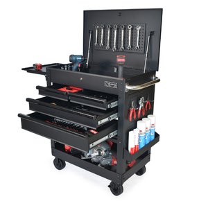Matte Black Powder Coated Steel 4 Drawer Utility Cart Family keywords: for Garage Workshop Storage Use - Product Image 3