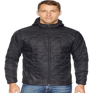 Premium Mens Lightweight Padded <b>Waterproof</b> Breathable Eco-Friendly Anti-Bacterial Hooded PU Fabric Jacket Warm Quilted Winter - Product Image 1