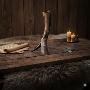 High Quality Handcrafted Viking <b>Drinking</b> Horn & <b>Stand</b> – Viking <b>Drinking</b> Tankard – Rustic Cup Decor At Affordable Prices. - Product Image 4