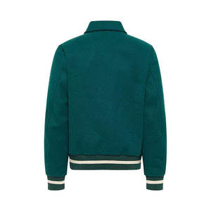 <b>Men's</b> Varsity <b>Jacket</b> Burgundy <b>White</b> Sleeve Embroidered G Letter Turn-down Collar Regular Fit Autumn Wear - Product Image 2