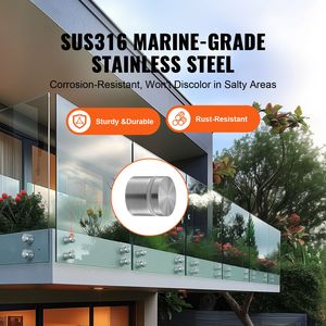 Confezione da 10 Morsetti in Acciaio Inox 316 per Vetro Temperato da 8-15 mm, Staffe per Ringhiere in Vetro - Product Image 2