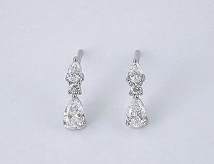 Pendientes de Diamantes Cultivados en Laboratorio para Mujer, Corte Pera, Color F, Claridad VVS VS, Corte Excelente, HPHT, Par, Venta al por Mayor - Product Image 1